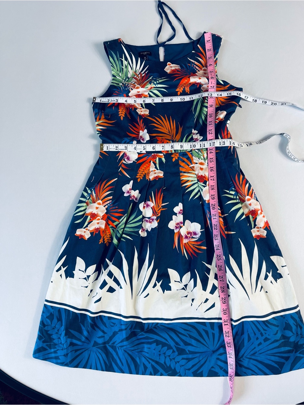 Talbots Tropical Floral Print Fit and Flare Dress Size 2 - Picture 4 of 6